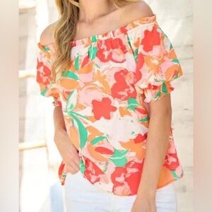 Haley And Co. Off The Shoulder Floral Top Size M
